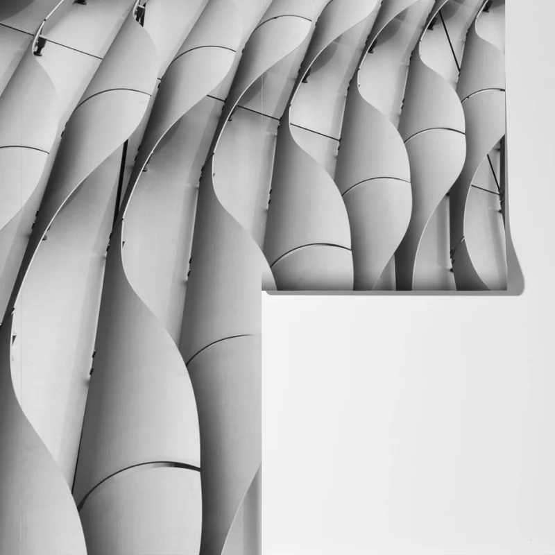 Fototapeta falisty wzór architektoniczny w odcieniach szarości Fototapeta falisty wzór architektoniczny w odcieniach szarości