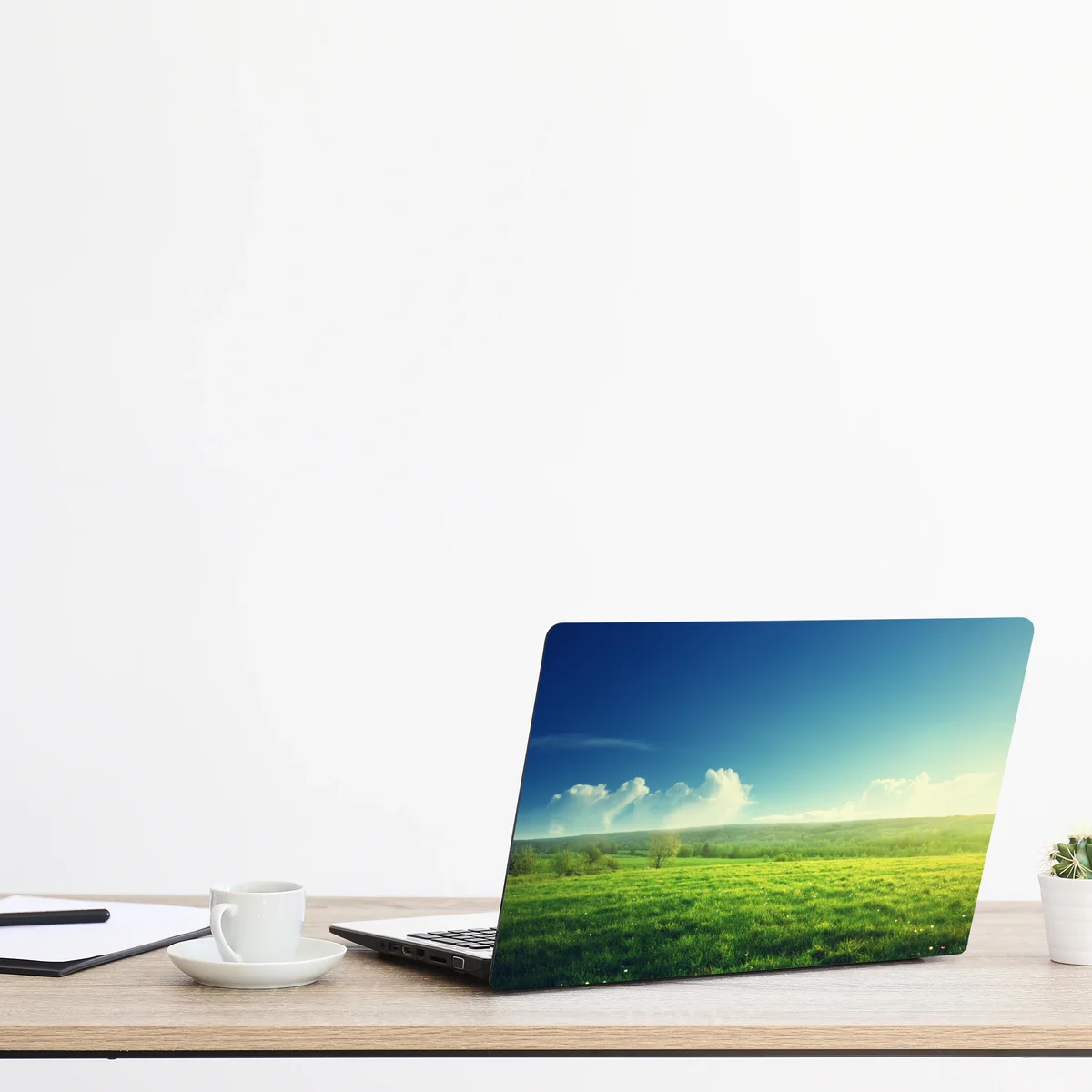 Naklejka na laptopa słoneczna wiosenna łąka o zachodzie słońca Naklejka na laptopa słoneczna wiosenna łąka o zachodzie słońca