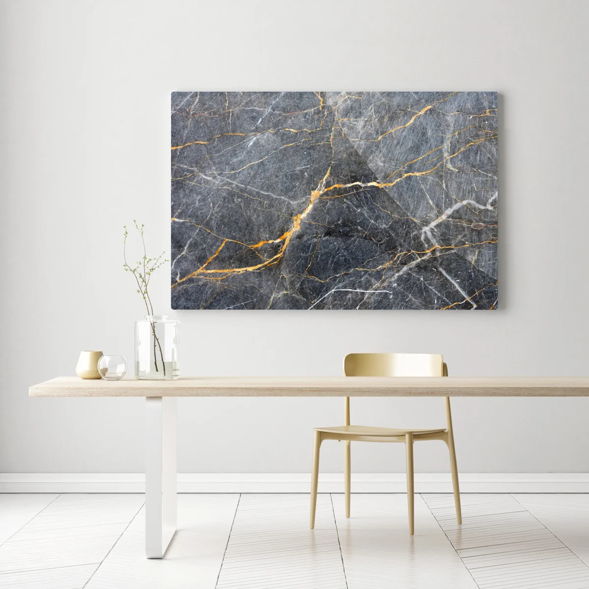 Leinwandbild dunkelgrauer marmor mit goldenen adern Leinwandbild dunkelgrauer marmor mit goldenen adern