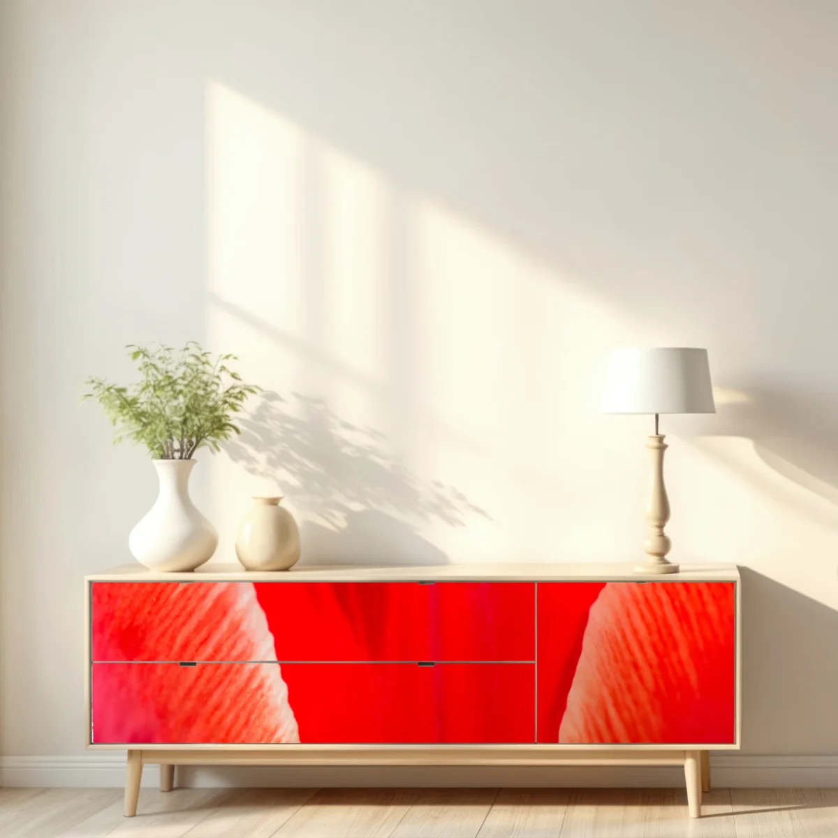 Repositionierbarer Aufkleber leuchtende rote tulpen nahaufnahme Repositionierbarer Aufkleber leuchtende rote tulpen nahaufnahme