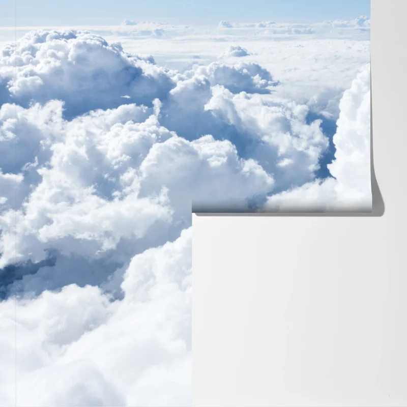 Fototapete blick von oben: sanfte wolken und blauer himmel Fototapete blick von oben: sanfte wolken und blauer himmel