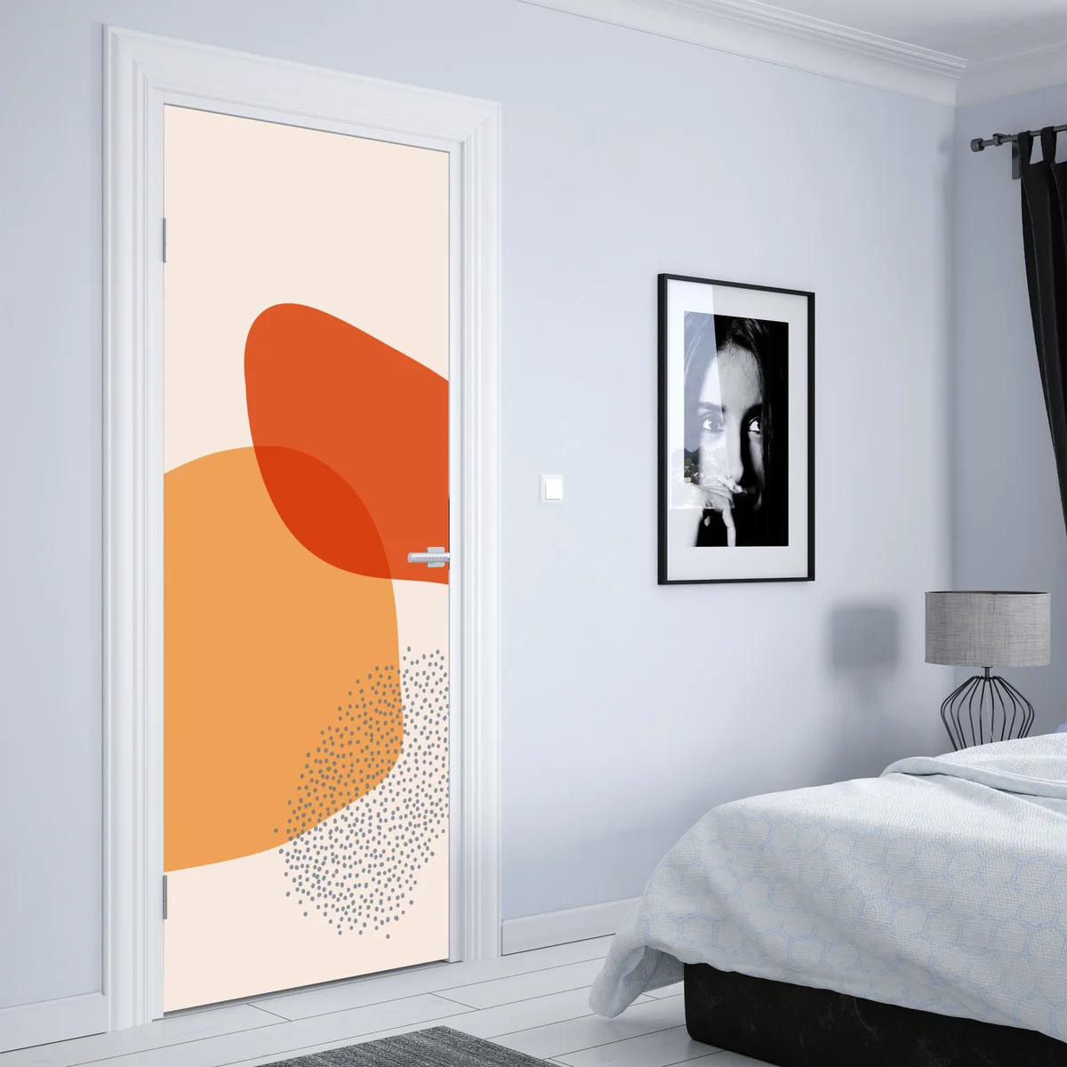 Türaufkleber warme abstrakte formen Türaufkleber warme abstrakte formen