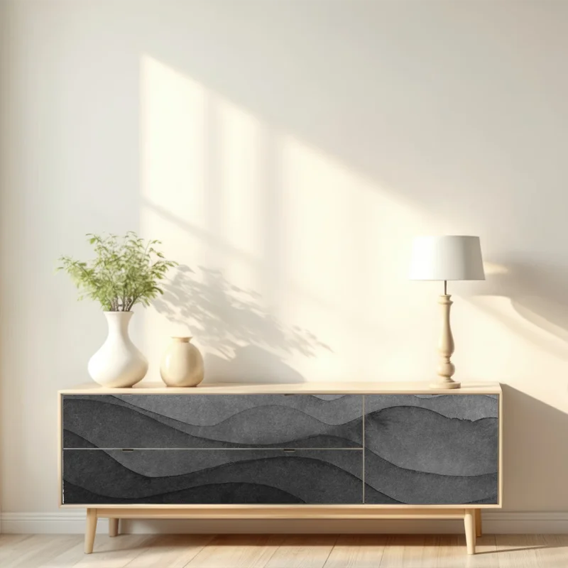 Repositionierbarer Aufkleber monochrome geschichtete berge Repositionierbarer Aufkleber monochrome geschichtete berge