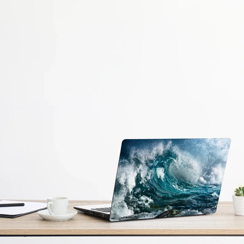 Naklejka na laptopa turkusowa fala oceanu w ruchu