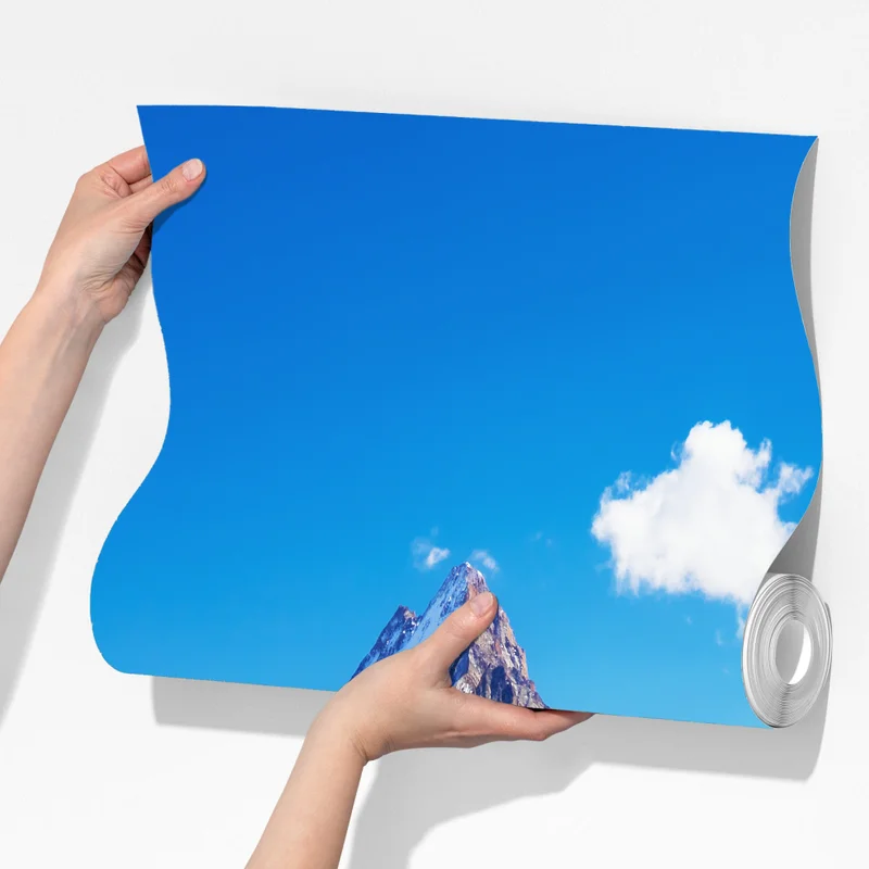 Fototapete alpensee mit blumenwiese und berggipfeln Fototapete alpensee mit blumenwiese und berggipfeln