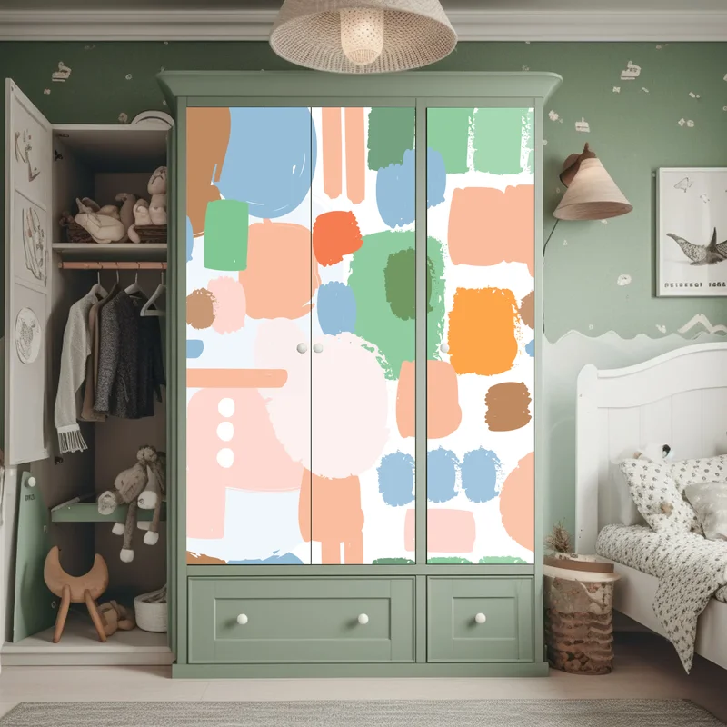 Schrankaufkleber pastell pinselstrich muster