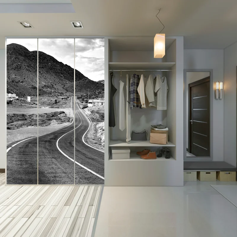 Schrankaufkleber gewundene straße durch die berge Schrankaufkleber gewundene straße durch die berge