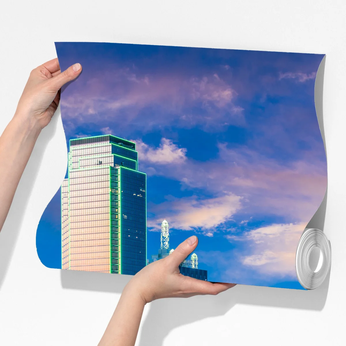 Fototapete Dallas skyline bei sonnenuntergang Fototapete Dallas skyline bei sonnenuntergang