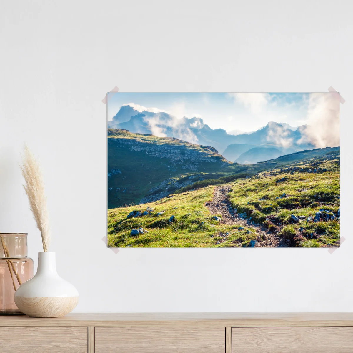 Poster nebliger morgen auf Monte Piana, Dolomiten Poster nebliger morgen auf Monte Piana, Dolomiten