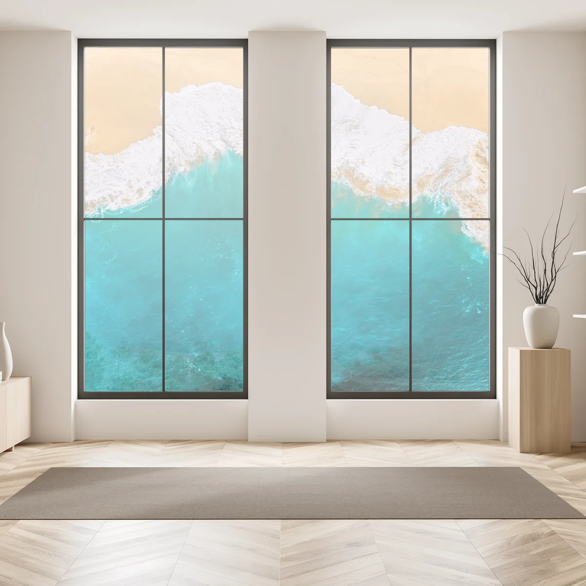 Fensteraufkleber türkisblaue wellen am strand Kelingking, Nusa Penida Fensteraufkleber türkisblaue wellen am strand Kelingking, Nusa Penida