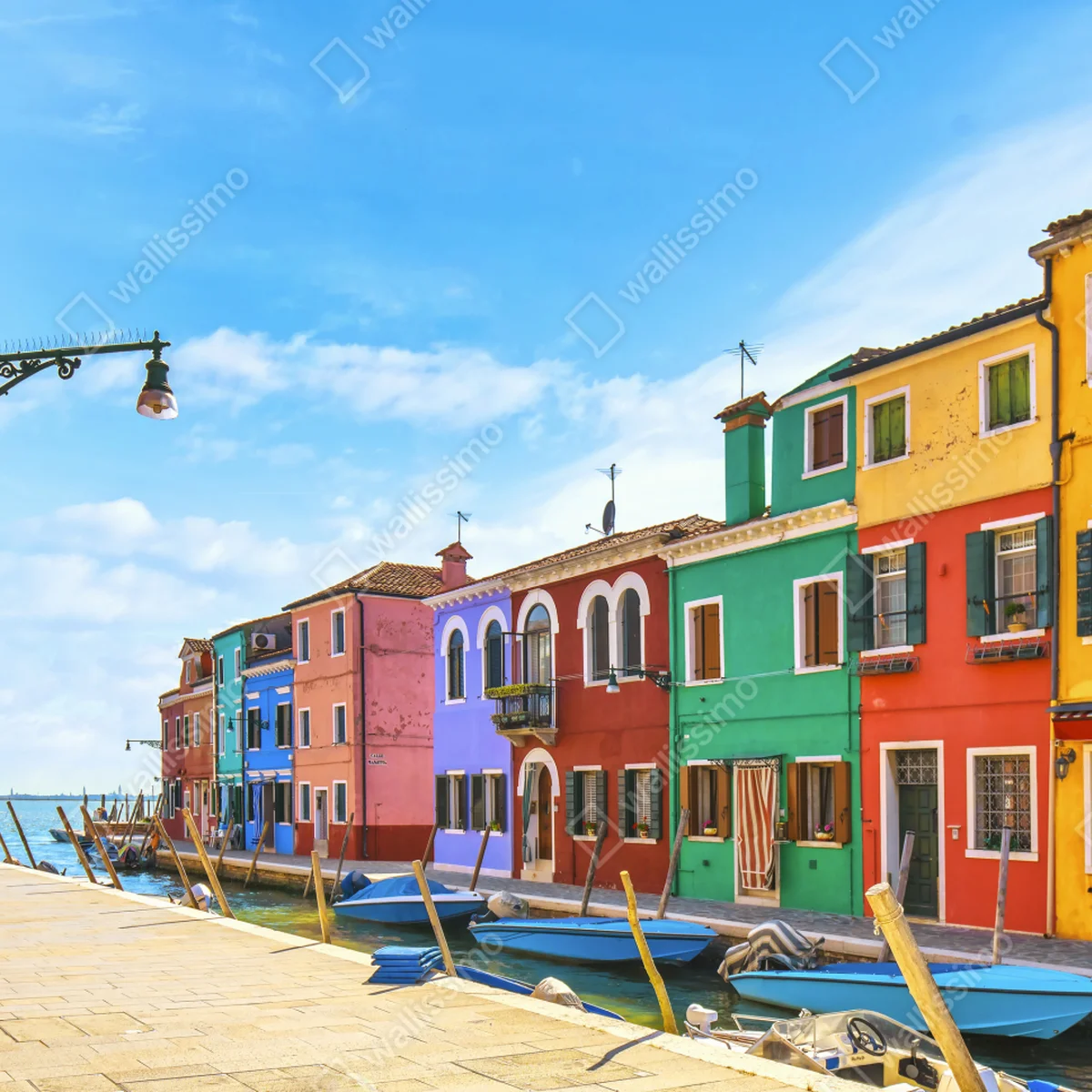 Fototapeta kolorowe domy nad kanałem w Burano Fototapeta kolorowe domy nad kanałem w Burano