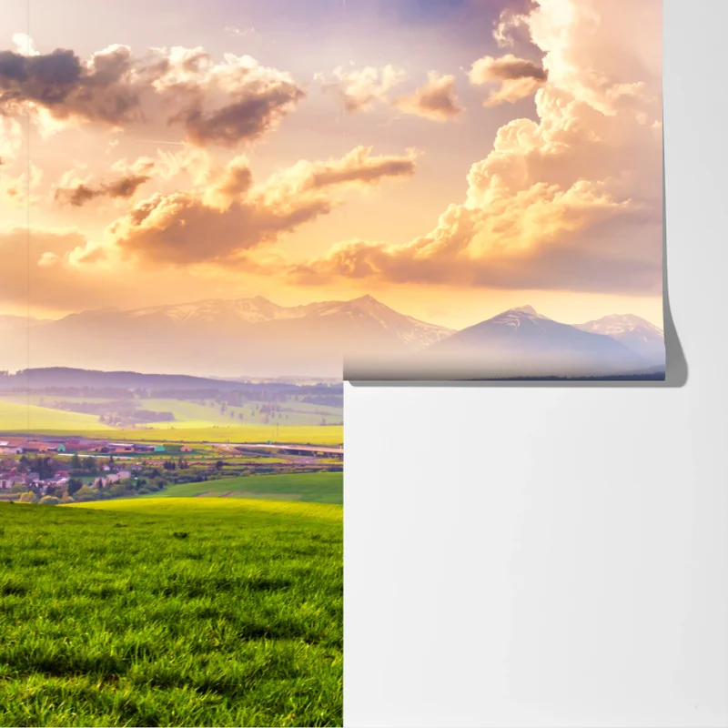 Fototapete frühlingshafte panoramalandschaft der Tatra, Slowakei Fototapete frühlingshafte panoramalandschaft der Tatra, Slowakei