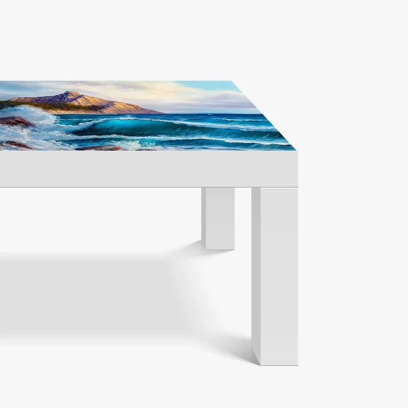 Tischaufkleber und Schreibtischaufkleber türkisblaue welle - meereslandschaft in öl Tischaufkleber und Schreibtischaufkleber türkisblaue welle - meereslandschaft in öl