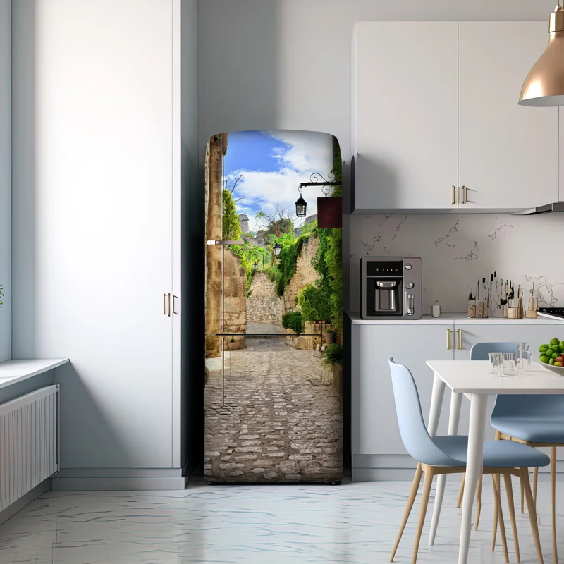 Kühlschrankaufkleber reizende kopfsteinpflasterstraße in Les Baux de Provence