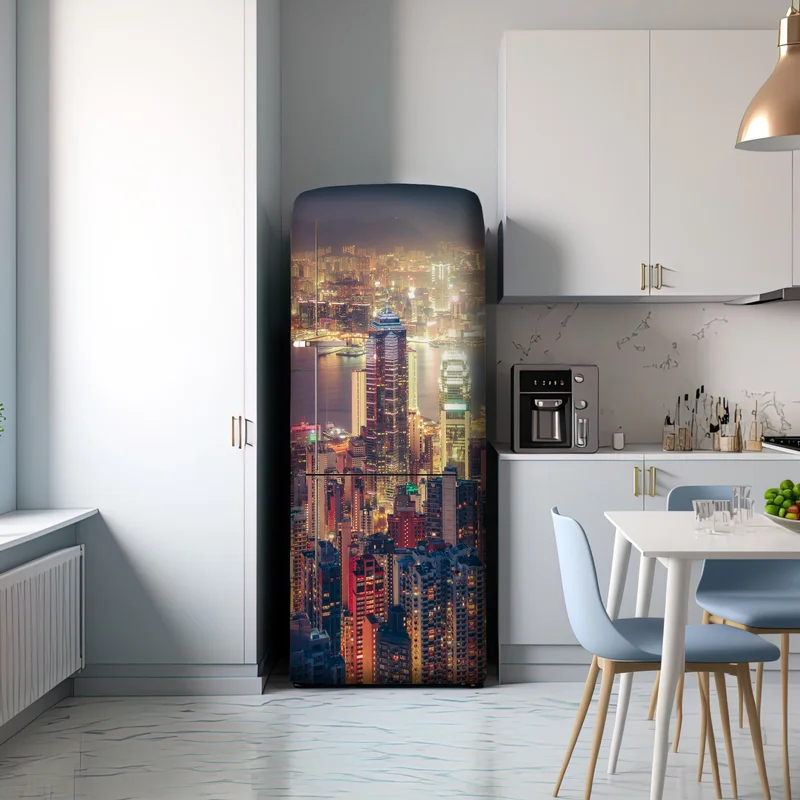 Kühlschrankaufkleber Hongkong skyline bei nacht vom Victoria Peak Kühlschrankaufkleber Hongkong skyline bei nacht vom Victoria Peak