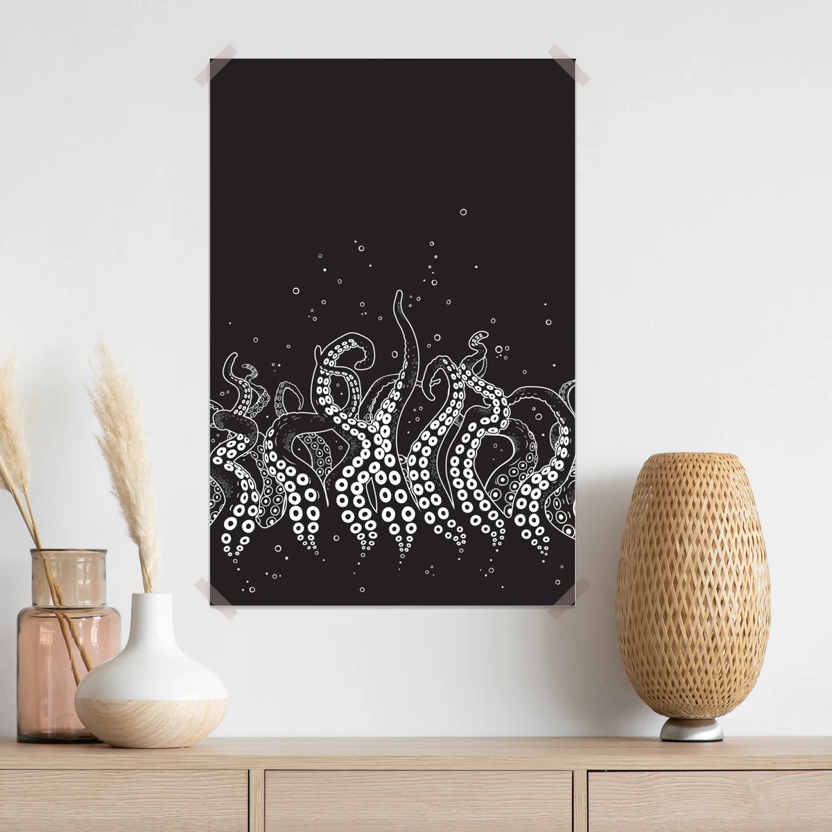 Poster oktopus tentakel muster Poster oktopus tentakel muster