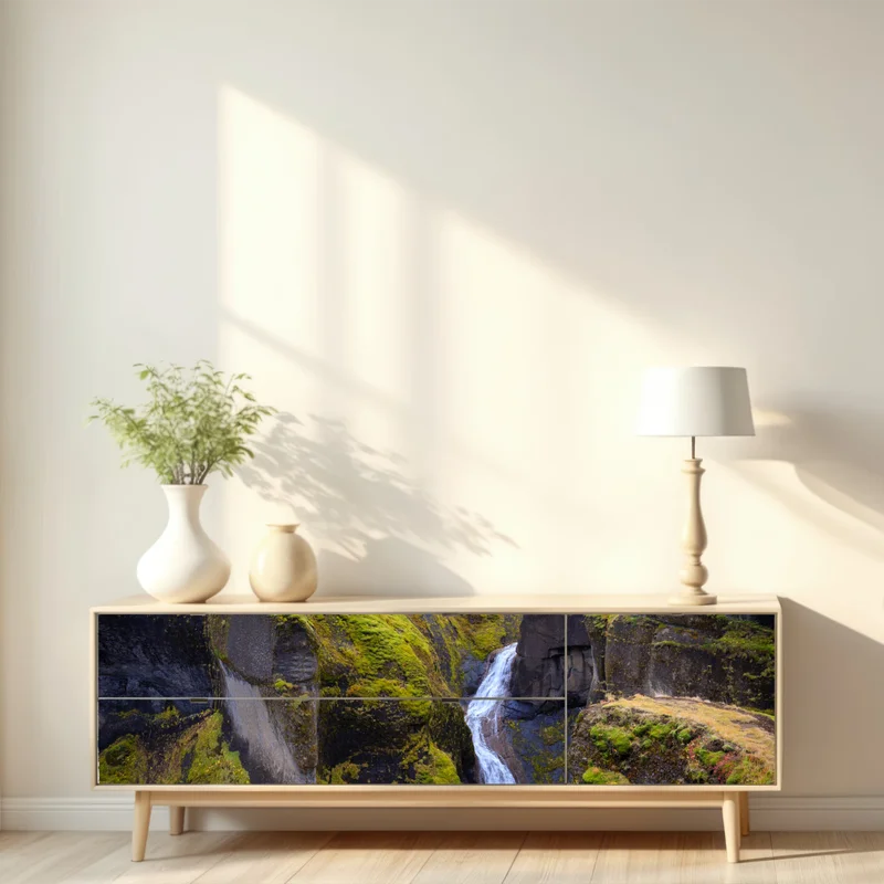 Repositionierbarer Aufkleber Fjadrargljufur schlucht bei sonnenuntergang Repositionierbarer Aufkleber Fjadrargljufur schlucht bei sonnenuntergang