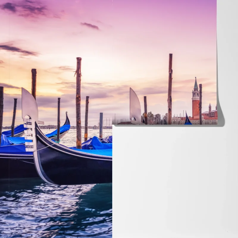 Fototapete Venedig gondeln bei sonnenuntergang Fototapete Venedig gondeln bei sonnenuntergang