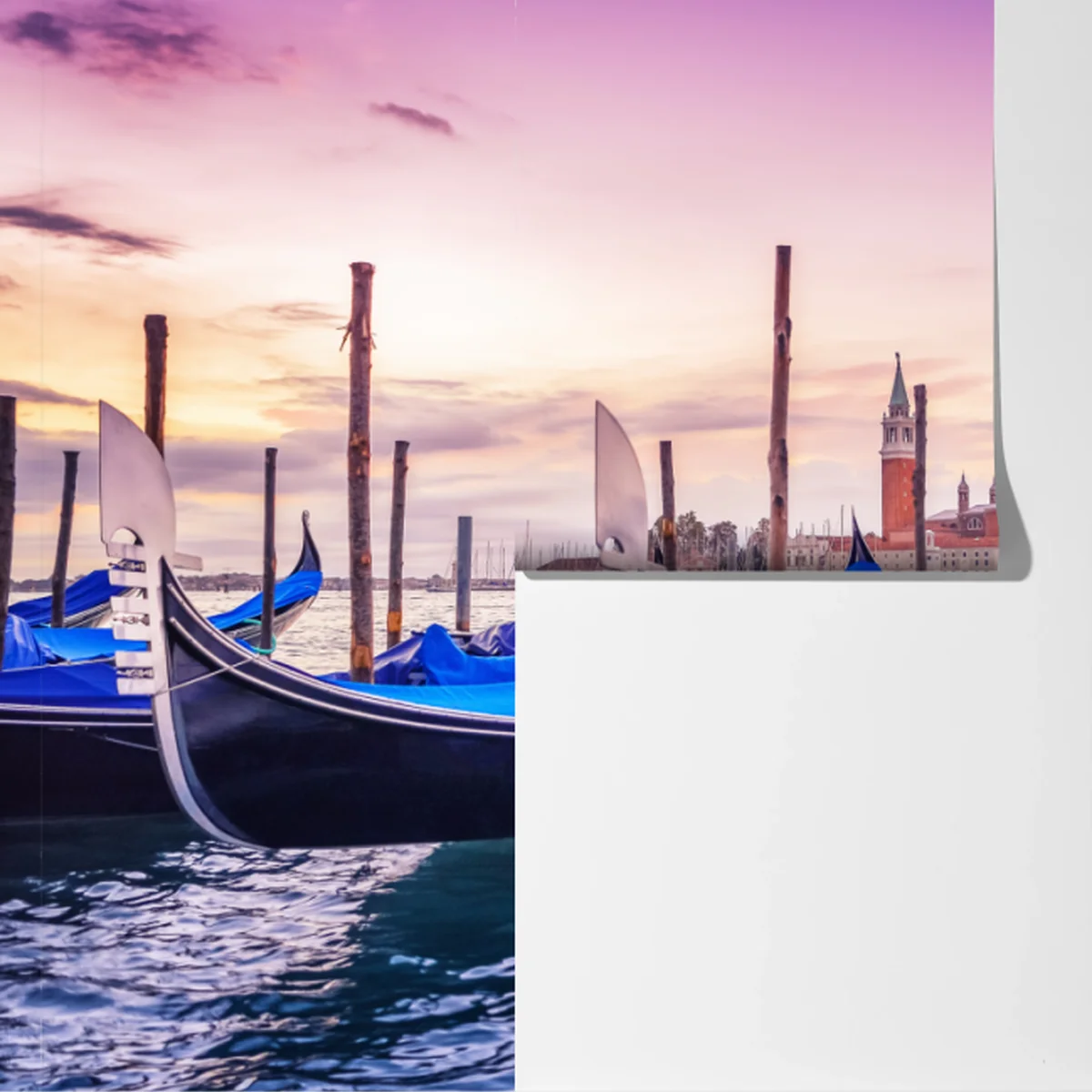 Fototapete Venedig gondeln bei sonnenuntergang Fototapete Venedig gondeln bei sonnenuntergang