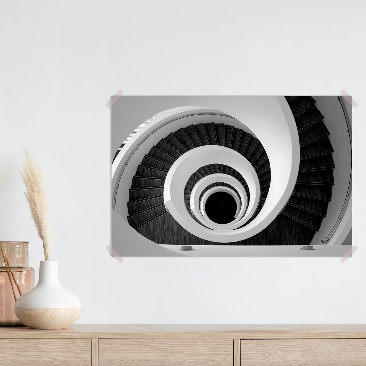 Poster spiraltreppe in monochrom Poster spiraltreppe in monochrom