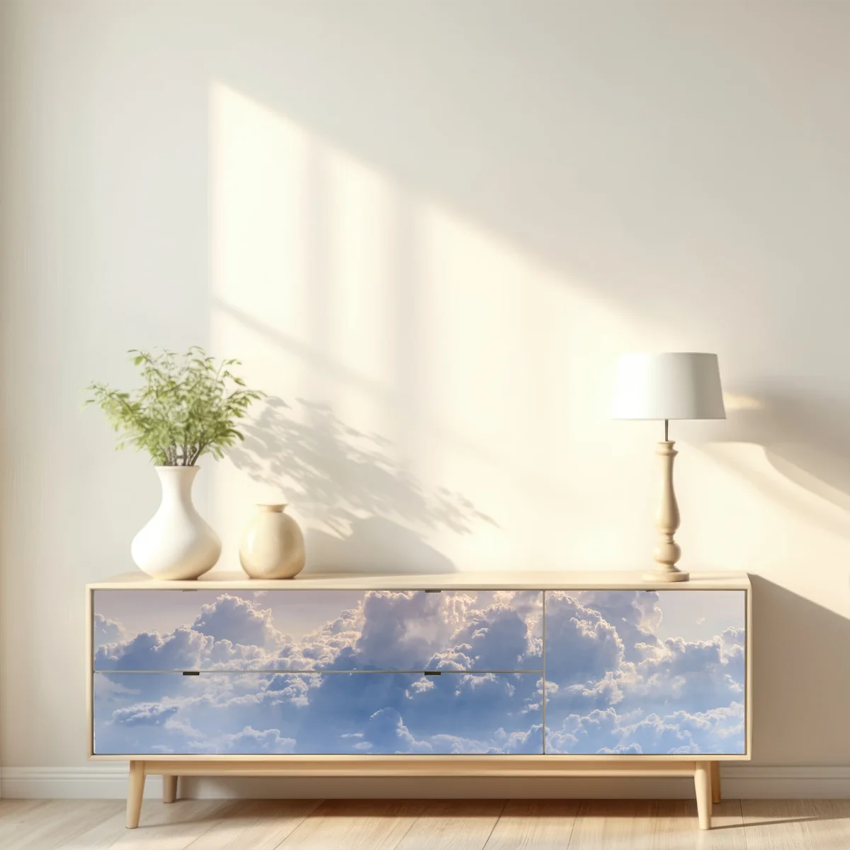 Repositionierbarer Aufkleber sanfte wolken über dem blauen himmel Repositionierbarer Aufkleber sanfte wolken über dem blauen himmel