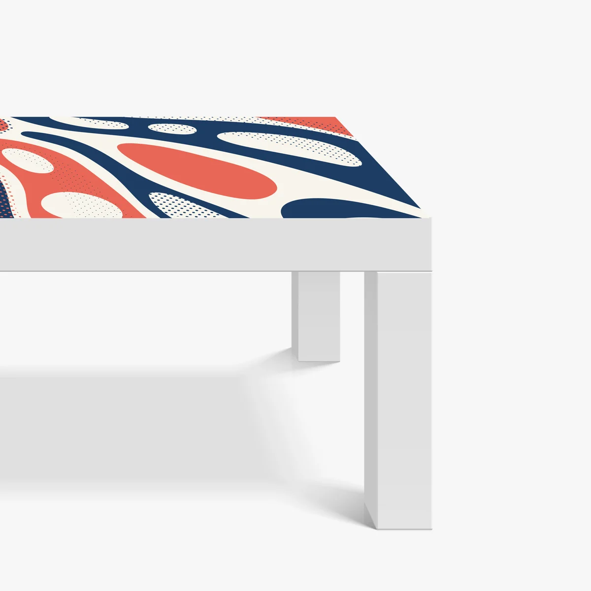 Tischaufkleber und Schreibtischaufkleber retro korallenrot und marineblau abstraktes muster Tischaufkleber und Schreibtischaufkleber retro korallenrot und marineblau abstraktes muster