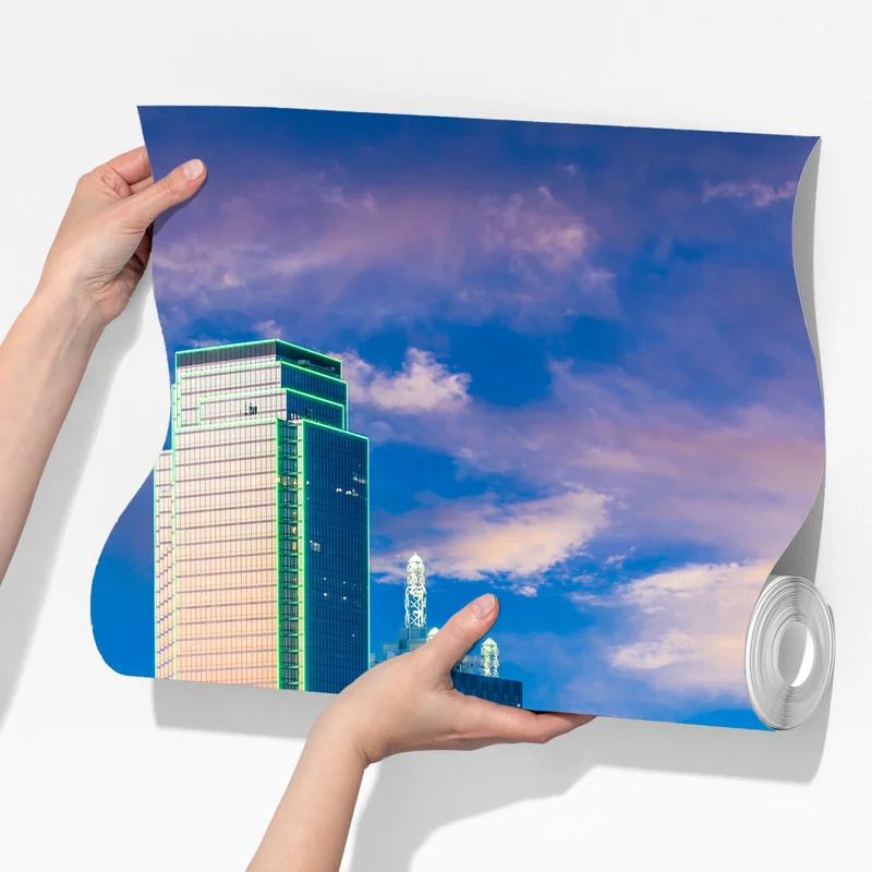 Fototapete Dallas skyline bei sonnenuntergang Fototapete Dallas skyline bei sonnenuntergang