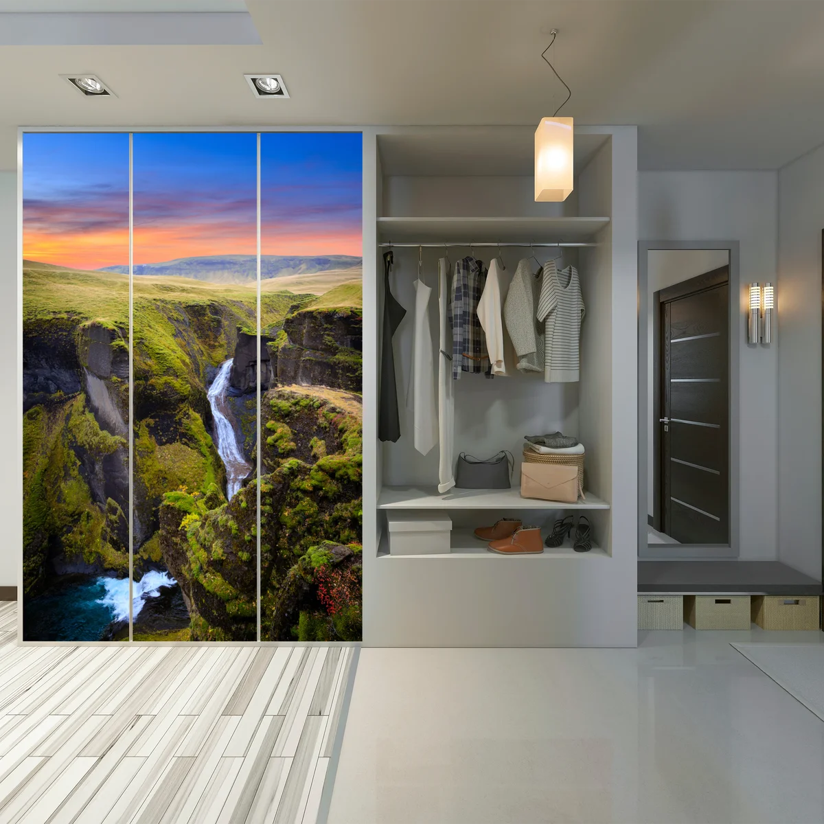 Schrankaufkleber Fjadrargljufur schlucht bei sonnenuntergang Schrankaufkleber Fjadrargljufur schlucht bei sonnenuntergang