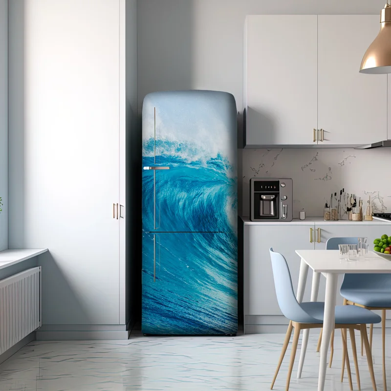 Kühlschrankaufkleber majestätische blaue ozeanwelle Kühlschrankaufkleber majestätische blaue ozeanwelle