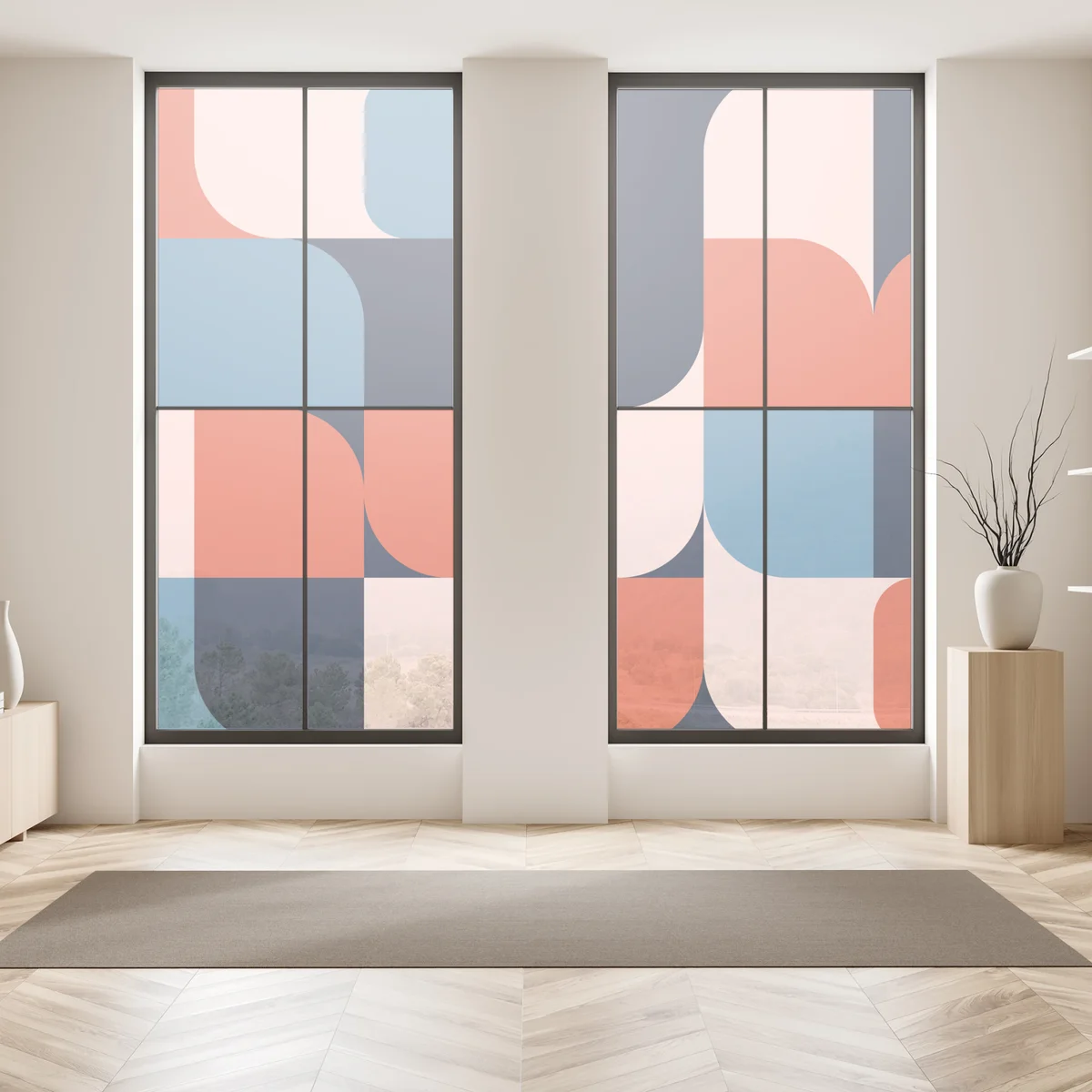 Fensteraufkleber kräftiges geometrisches retro-muster Fensteraufkleber kräftiges geometrisches retro-muster