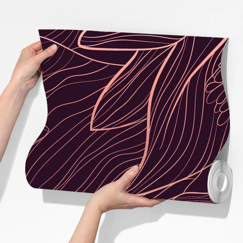 Fototapete elegantes rosa linienblumenmuster Fototapete elegantes rosa linienblumenmuster