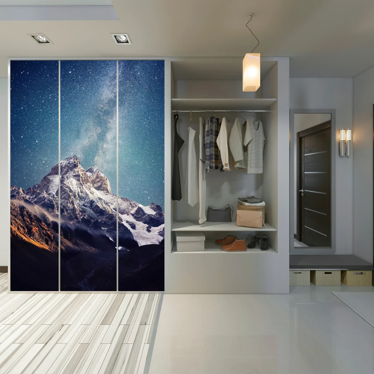 Schrankaufkleber sternennacht über Ushba Schrankaufkleber sternennacht über Ushba