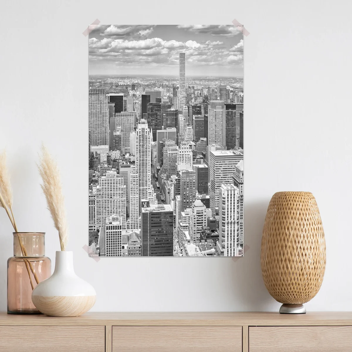 Poster panorama von New York in schwarzweiß Poster panorama von New York in schwarzweiß