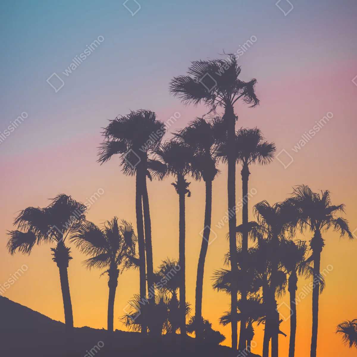 Tischaufkleber und Schreibtischaufkleber retro tropische palmen bei sonnenuntergang Tischaufkleber und Schreibtischaufkleber retro tropische palmen bei sonnenuntergang