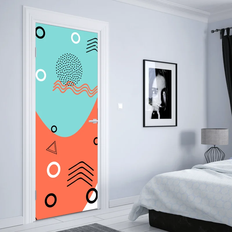 Türaufkleber farbenfrohes geometrisches muster