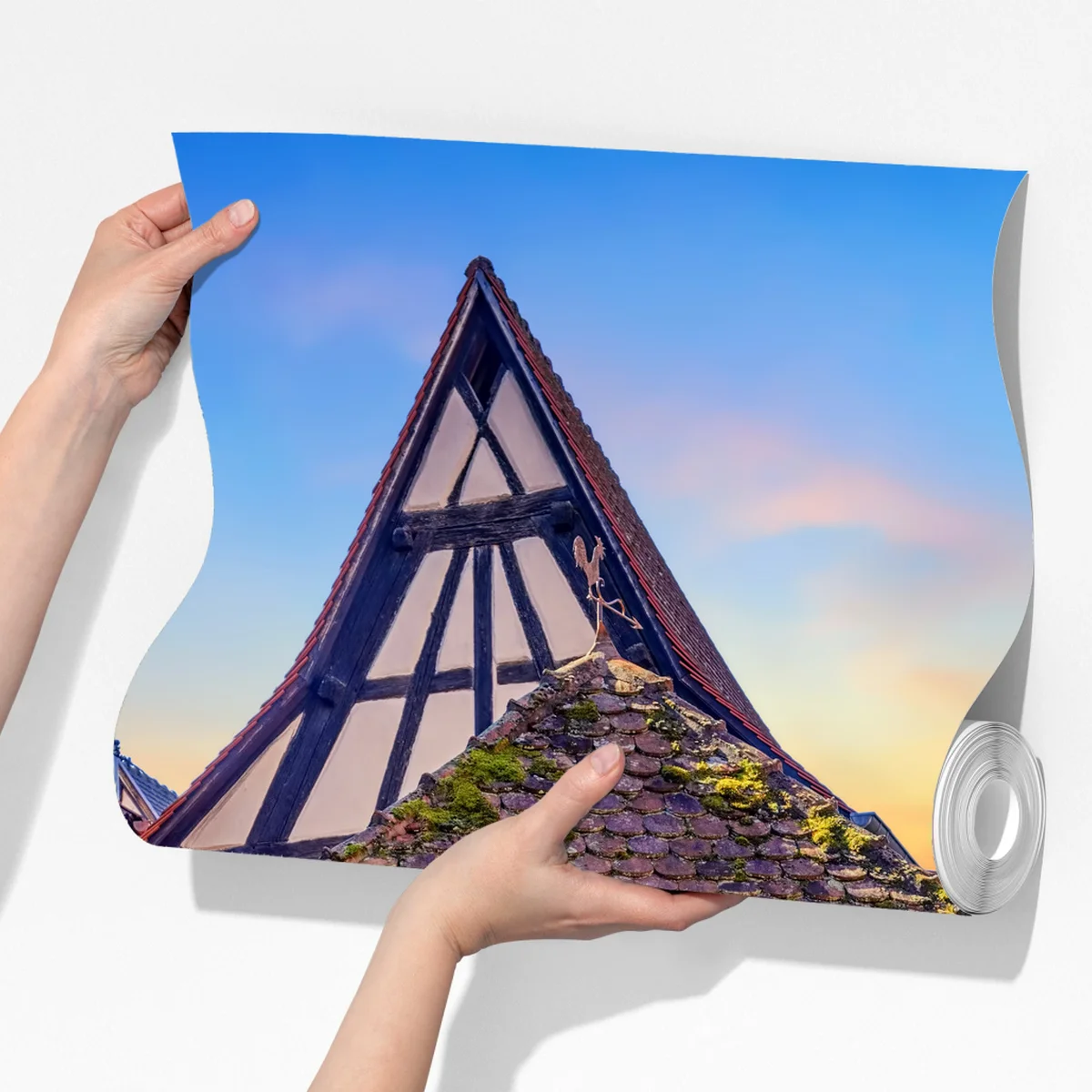 Fototapeta urokliwa ulica domów szachulcowych w Eguisheim, Alsacja Fototapeta urokliwa ulica domów szachulcowych w Eguisheim, Alsacja