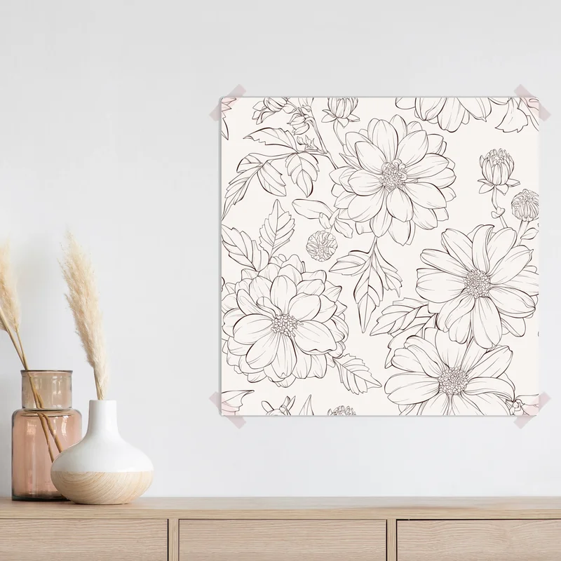 Poster zartes botanisches blumenmuster Poster zartes botanisches blumenmuster