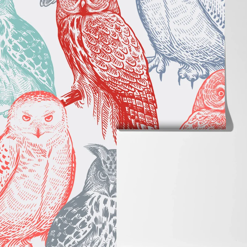 Fototapete farbenfrohes eulenmuster Fototapete farbenfrohes eulenmuster