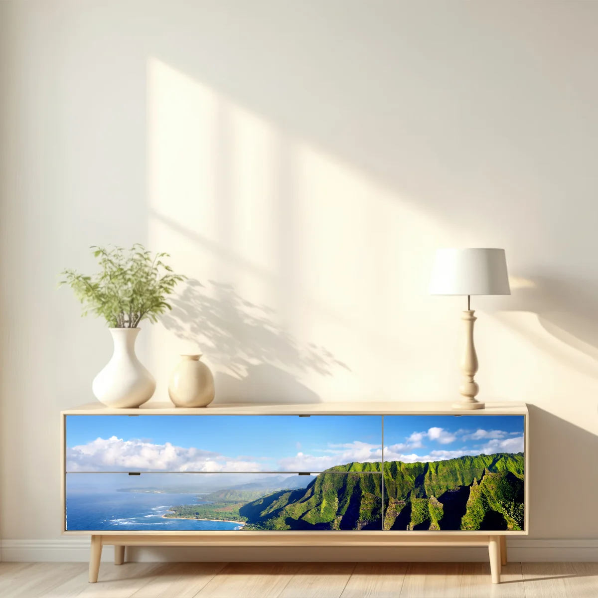 Repositionierbarer Aufkleber majestätische küstenklippen über türkisfarbenem meer Repositionierbarer Aufkleber majestätische küstenklippen über türkisfarbenem meer