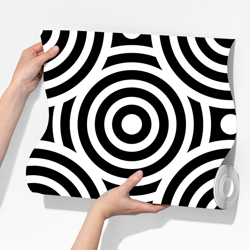 Fototapete schwarz-weiß muster aus konzentrischen kreisen Fototapete schwarz-weiß muster aus konzentrischen kreisen