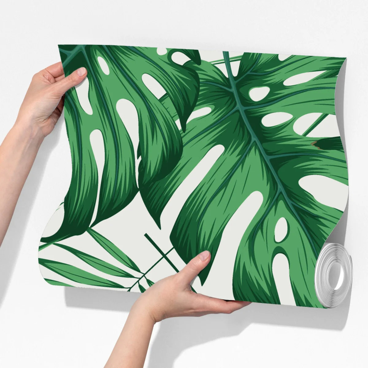 Fototapete tropisches monstera- und palmblättermuster Fototapete tropisches monstera- und palmblättermuster