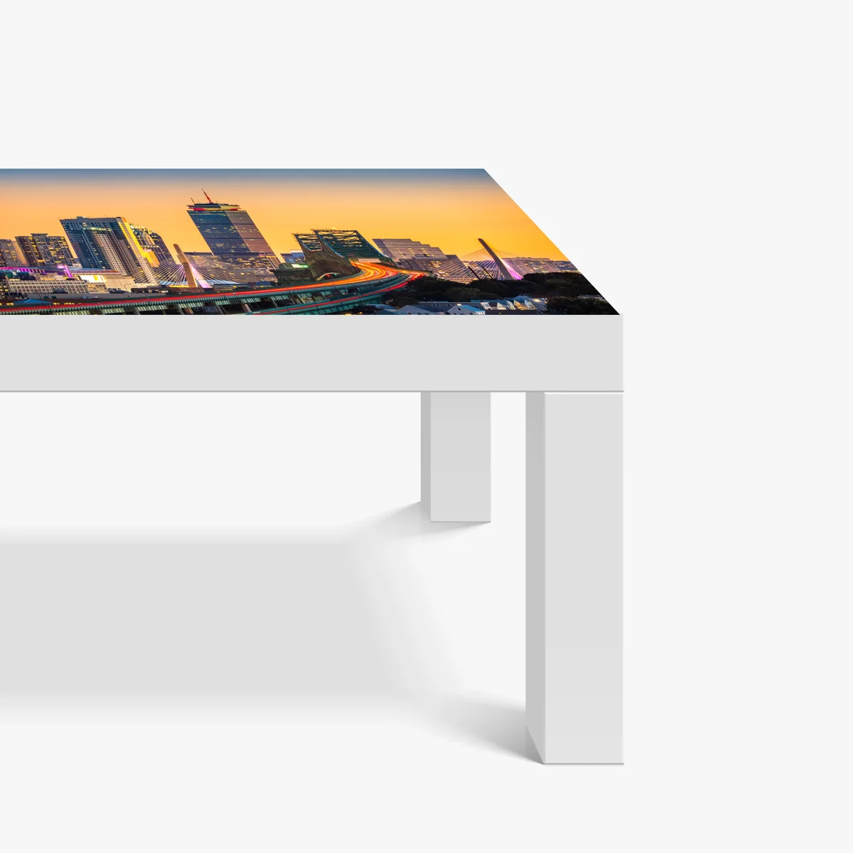 Tischaufkleber und Schreibtischaufkleber panorama von Boston bei sonnenuntergang mit Zakim und Tobin brücken Tischaufkleber und Schreibtischaufkleber panorama von Boston bei sonnenuntergang mit Zakim und Tobin brücken