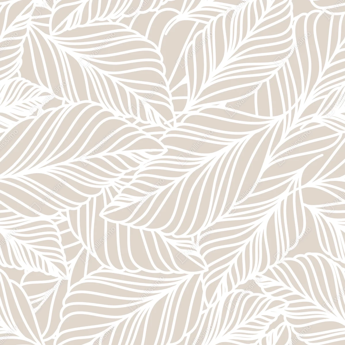 Kühlschrankaufkleber beige botanisches blattmuster Kühlschrankaufkleber beige botanisches blattmuster