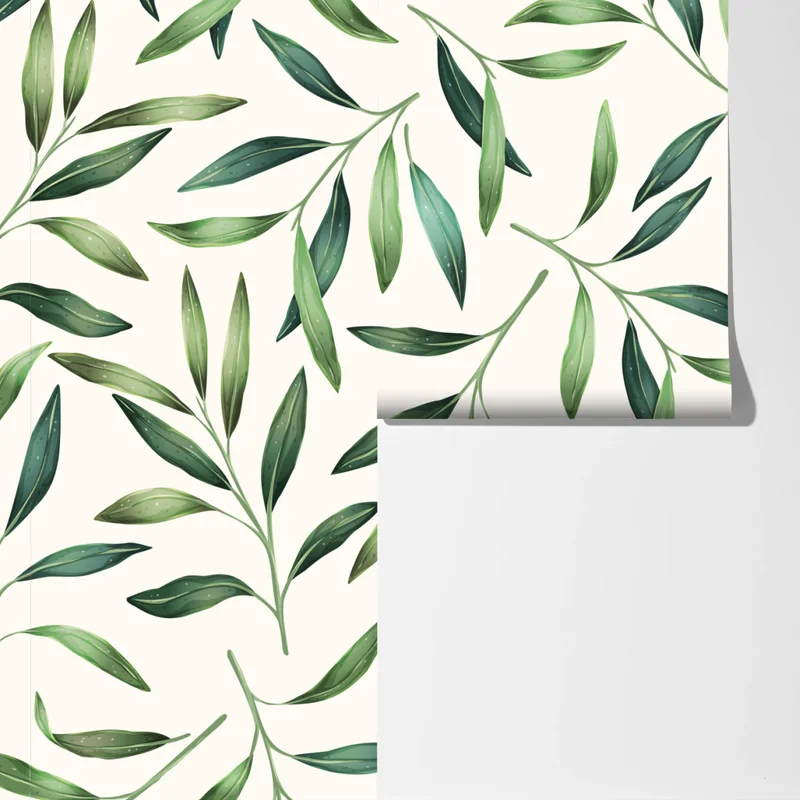 Fototapeta zielony akwarelowy wzór liści Fototapeta zielony akwarelowy wzór liści