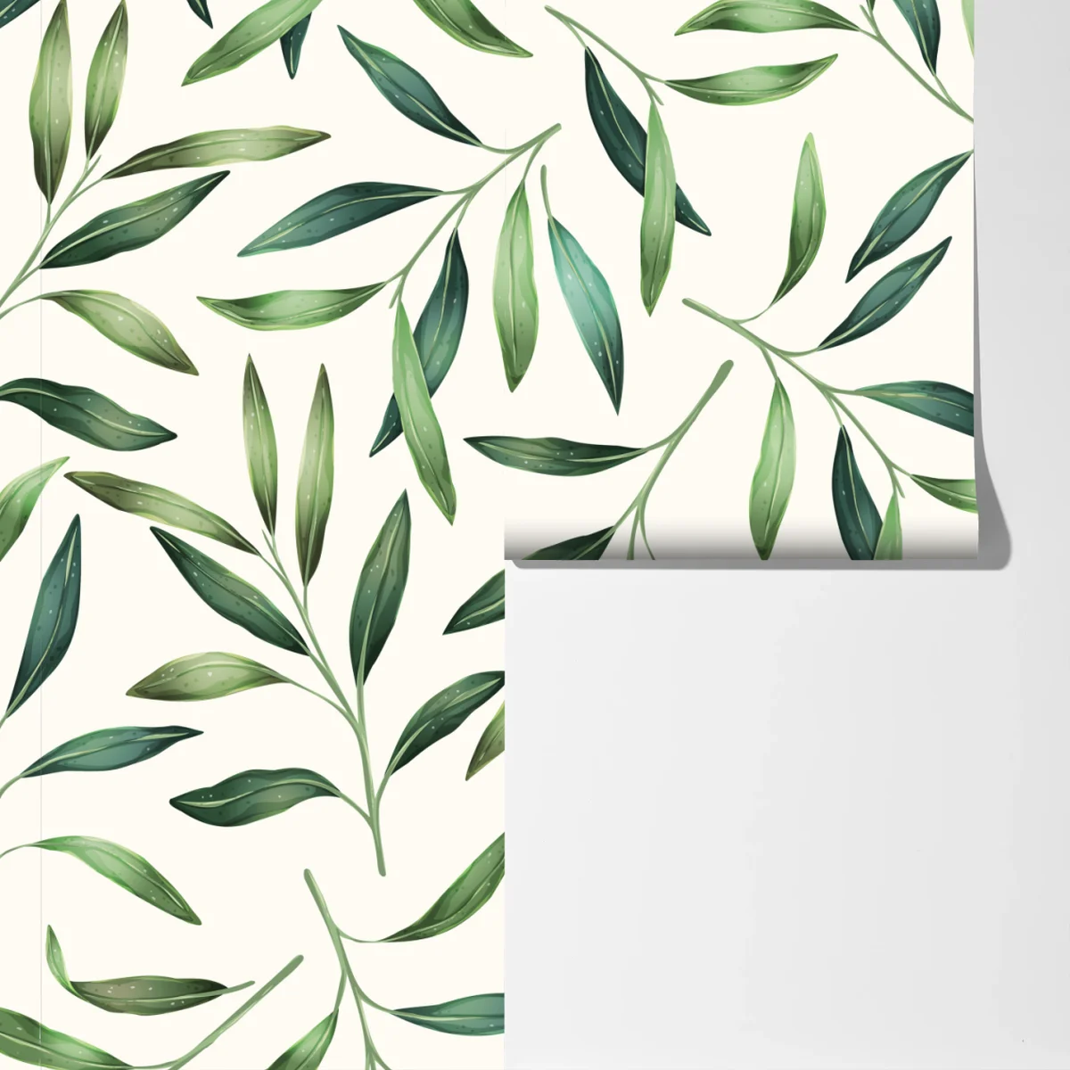 Fototapeta zielony akwarelowy wzór liści Fototapeta zielony akwarelowy wzór liści