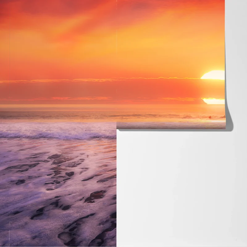 Fototapete goldener sonnenuntergang über ruhigem strand Fototapete goldener sonnenuntergang über ruhigem strand