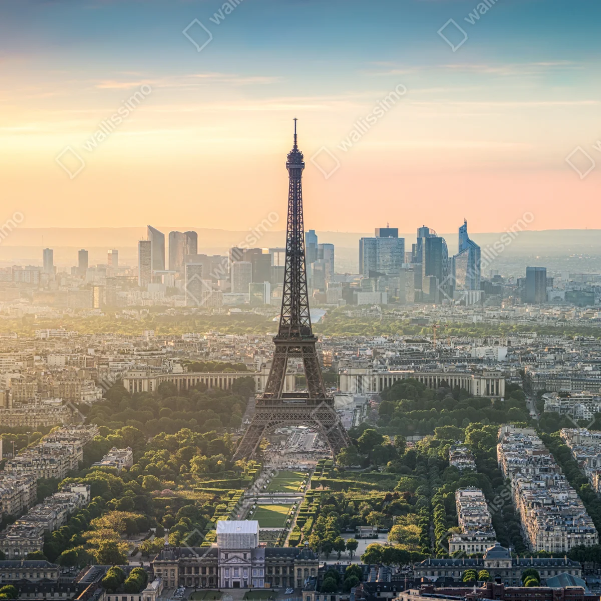 Türaufkleber Paris stadtbild bei sonnenuntergang mit dem Eiffelturm Türaufkleber Paris stadtbild bei sonnenuntergang mit dem Eiffelturm