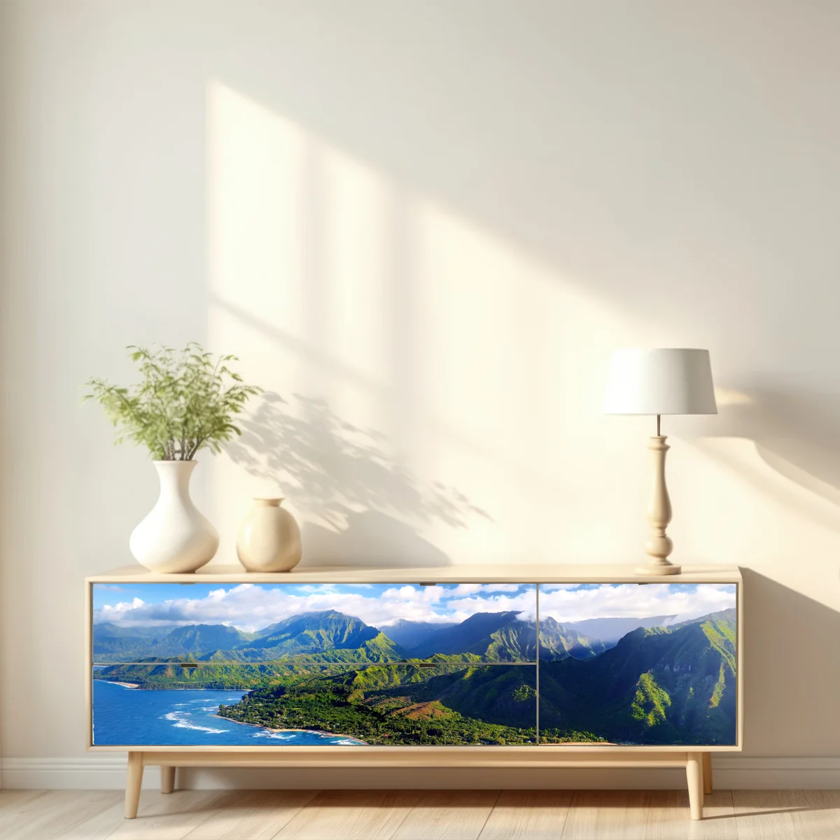 Repositionierbarer Aufkleber panorama der tropischen küste aus der luft Repositionierbarer Aufkleber panorama der tropischen küste aus der luft