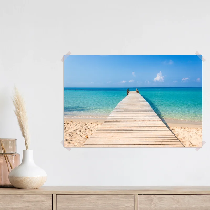Poster hölzerner steg zum türkisfarbenen meer Poster hölzerner steg zum türkisfarbenen meer