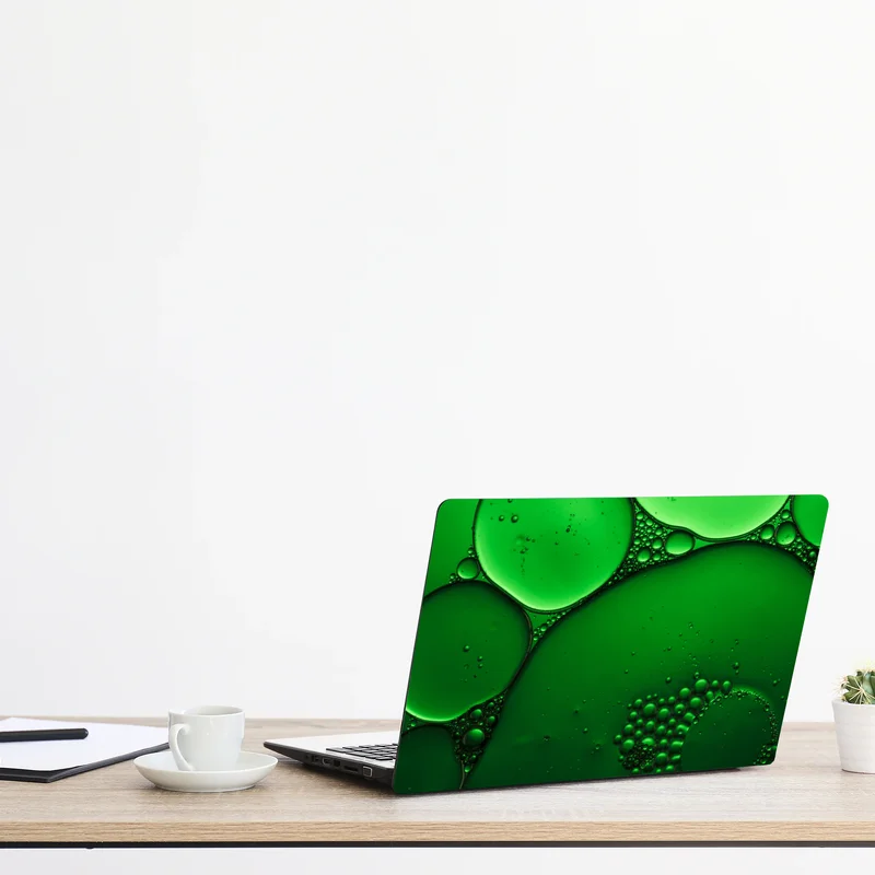 Naklejka na laptopa zielone bańki abstrakcyjna kompozycja Naklejka na laptopa zielone bańki abstrakcyjna kompozycja